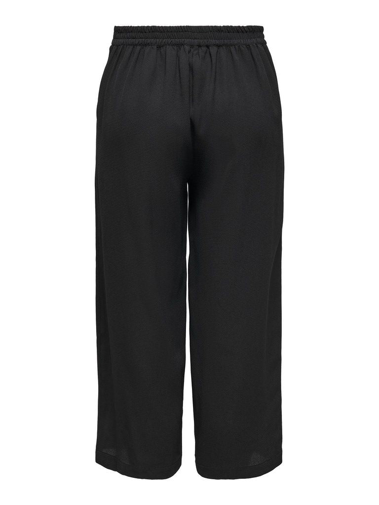 Onlnova Lux Crop Palazzo Pant Solid PtmBlack