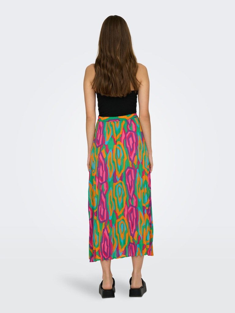 Onlalma Life Poly Plisse Skirt Aop PtmIsland Green 439 Forever
