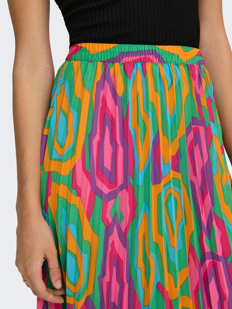 Onlalma Life Poly Plisse Skirt Aop PtmIsland Green 439 Forever