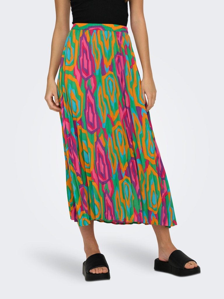 Onlalma Life Poly Plisse Skirt Aop PtmIsland Green 439 Forever