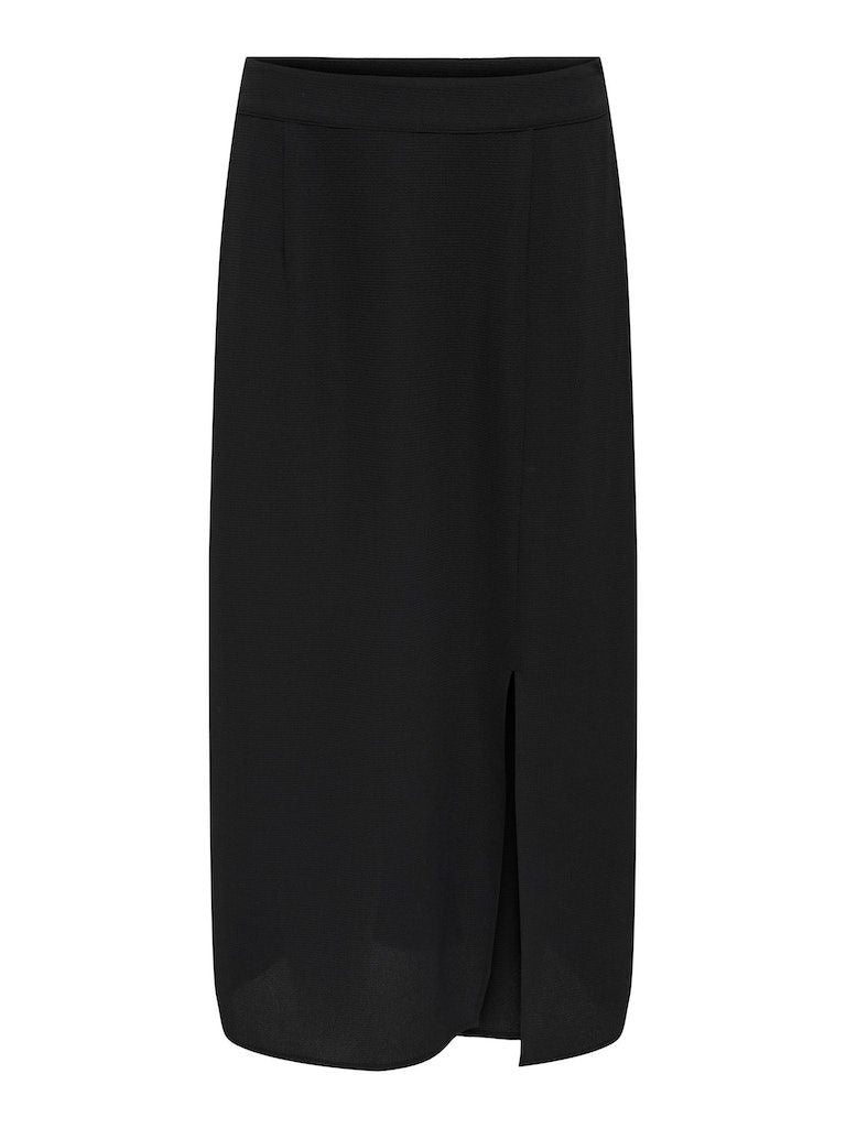 Onlnova Lux Piper Slit Skirt Solid PtmBlack