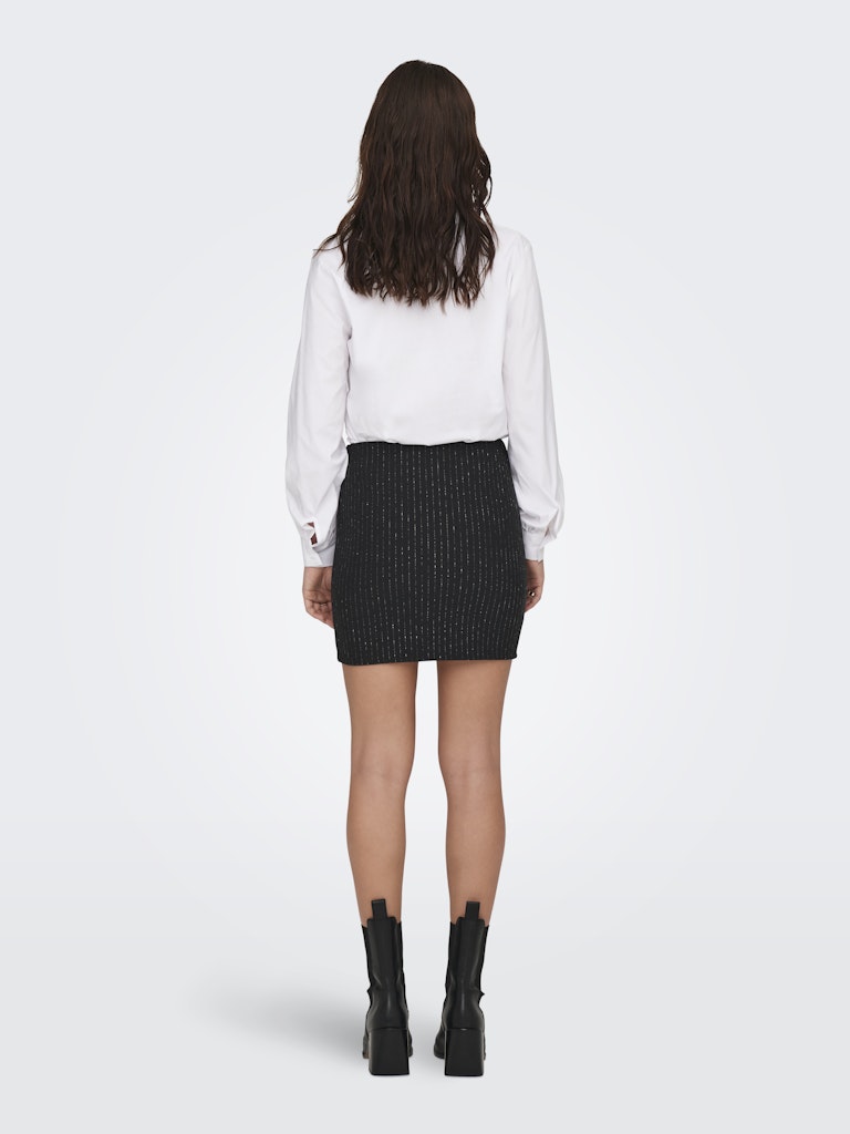 Falda JDY Jdymary Lurex Mini Skirt Jrs 15333727 Black SILVER PINSTRIPE