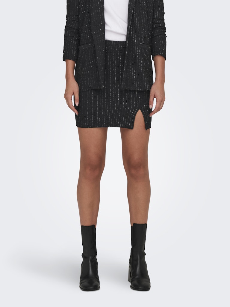 Falda JDY Jdymary Lurex Mini Skirt Jrs 15333727 Black SILVER PINSTRIPE