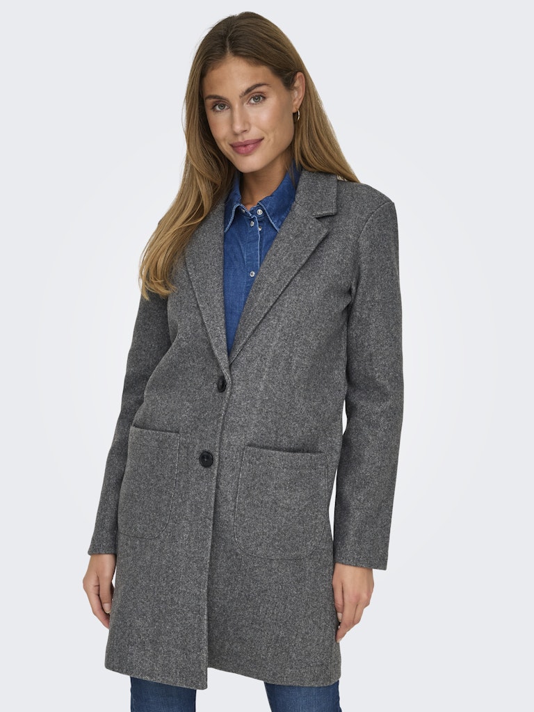 Chaqueta JDY Jdymellow L/S Midi Jacket Otw Icc 15335626 Dark Grey Melange