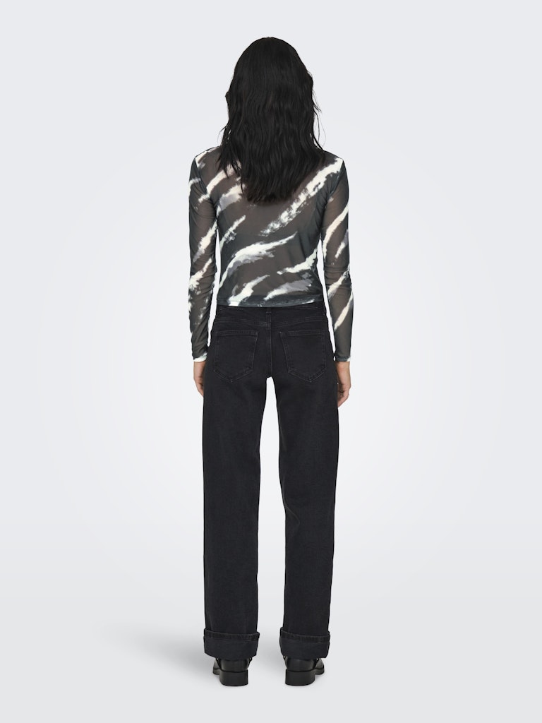 Top ONLY Onlparis L/S O-Neck Mesh Top Jrs 15329379 Black Gradiant