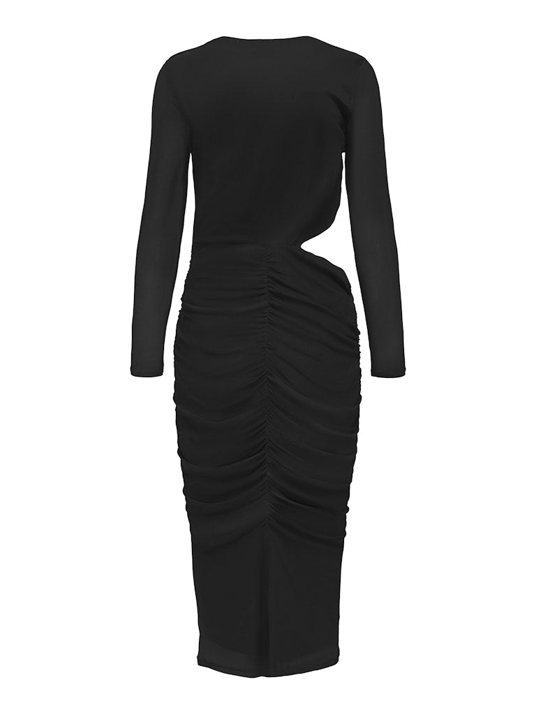 Long Dress ONLY Onlparis L/S O-Neck Sidecut Dress Jrs 15333870 Black