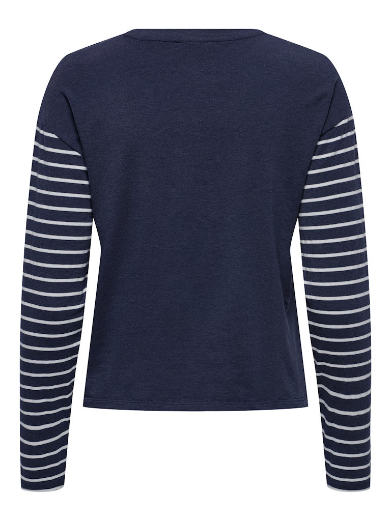 Punto JDY Jdybold L/S Top Jrs Atk 15309016 Black Iris CLOUD DANCER