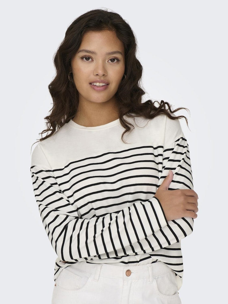 Punto JDY Jdybold L/S Top Jrs Atk 15309016 Cloud Dancer BLACK