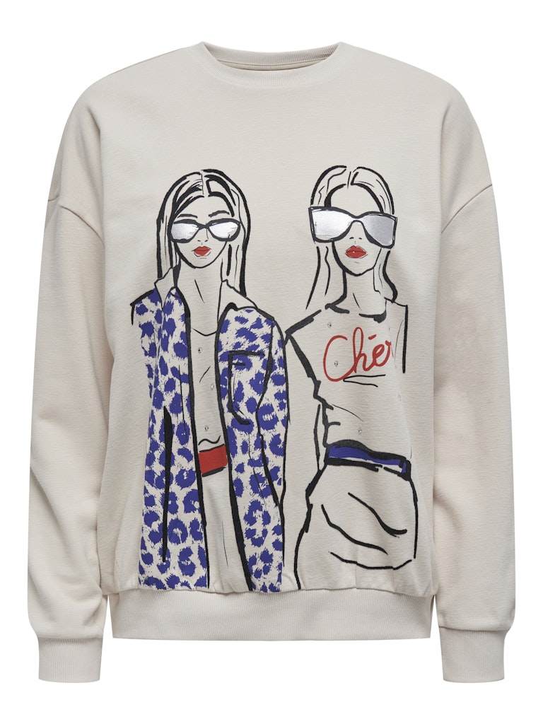 Sweatshirt ONLY Onlsille L/S Ladies O-Neck Box Swt 15333241 Pumice Stone Cheri