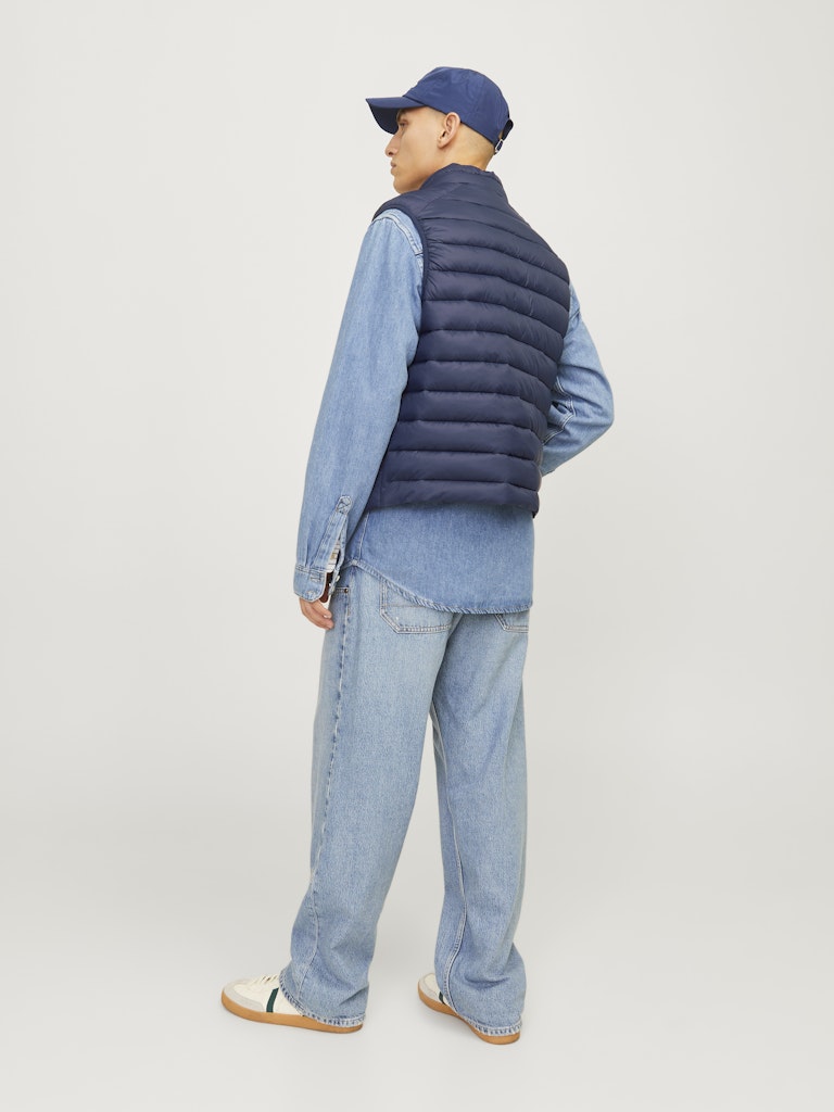Jack & Jones Jjesprint Bodywarmer Collar Noos 12258457 Navy Blazer True Red Stitches