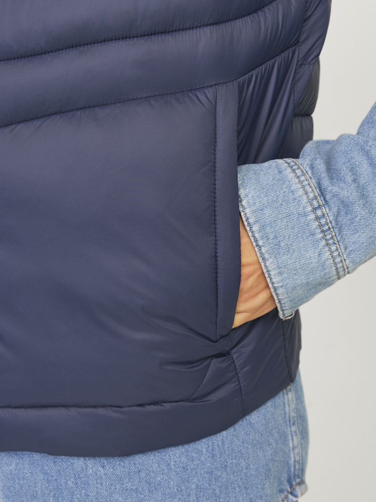 Jack & Jones Jjesprint Bodywarmer Collar Noos 12258457 Navy Blazer True Red Stitches