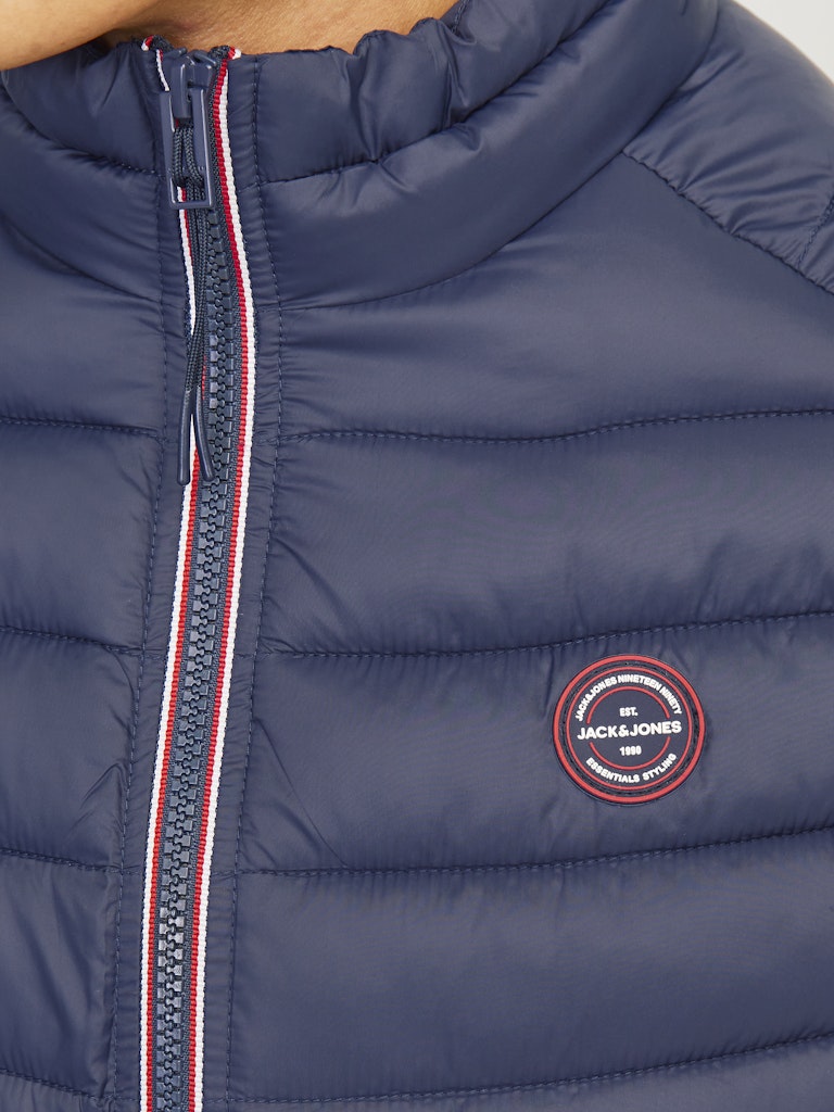 Jack & Jones Jjesprint Bodywarmer Collar Noos 12258457 Navy Blazer True Red Stitches