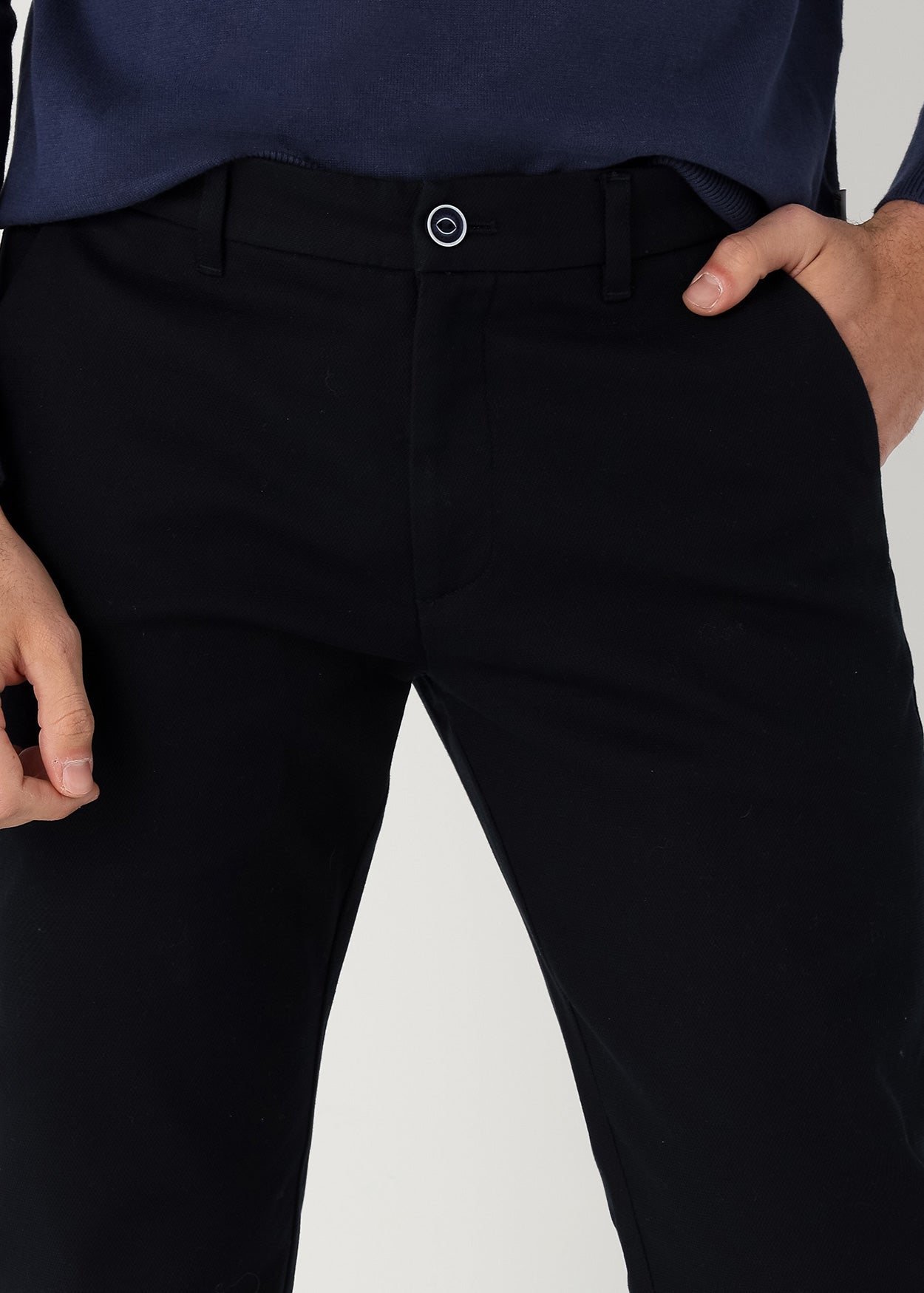 Pantalon Chino Slim Tiro Medio Tejido Estructura Bolsillo Cremallera Bendorff 803215417269