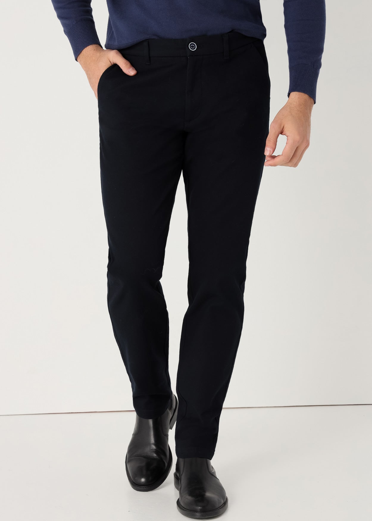 Pantalon Chino Slim Tiro Medio Tejido Estructura Bolsillo Cremallera Bendorff 803215417269