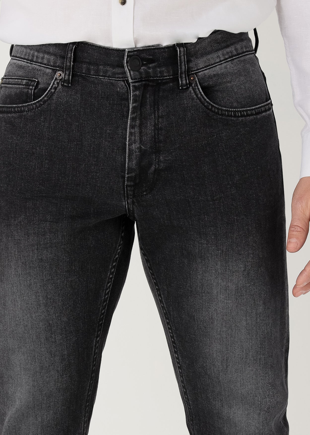 Jeans Regular Tiro Medio Grey Wash Trutemp 365 Six Valves 500101415996