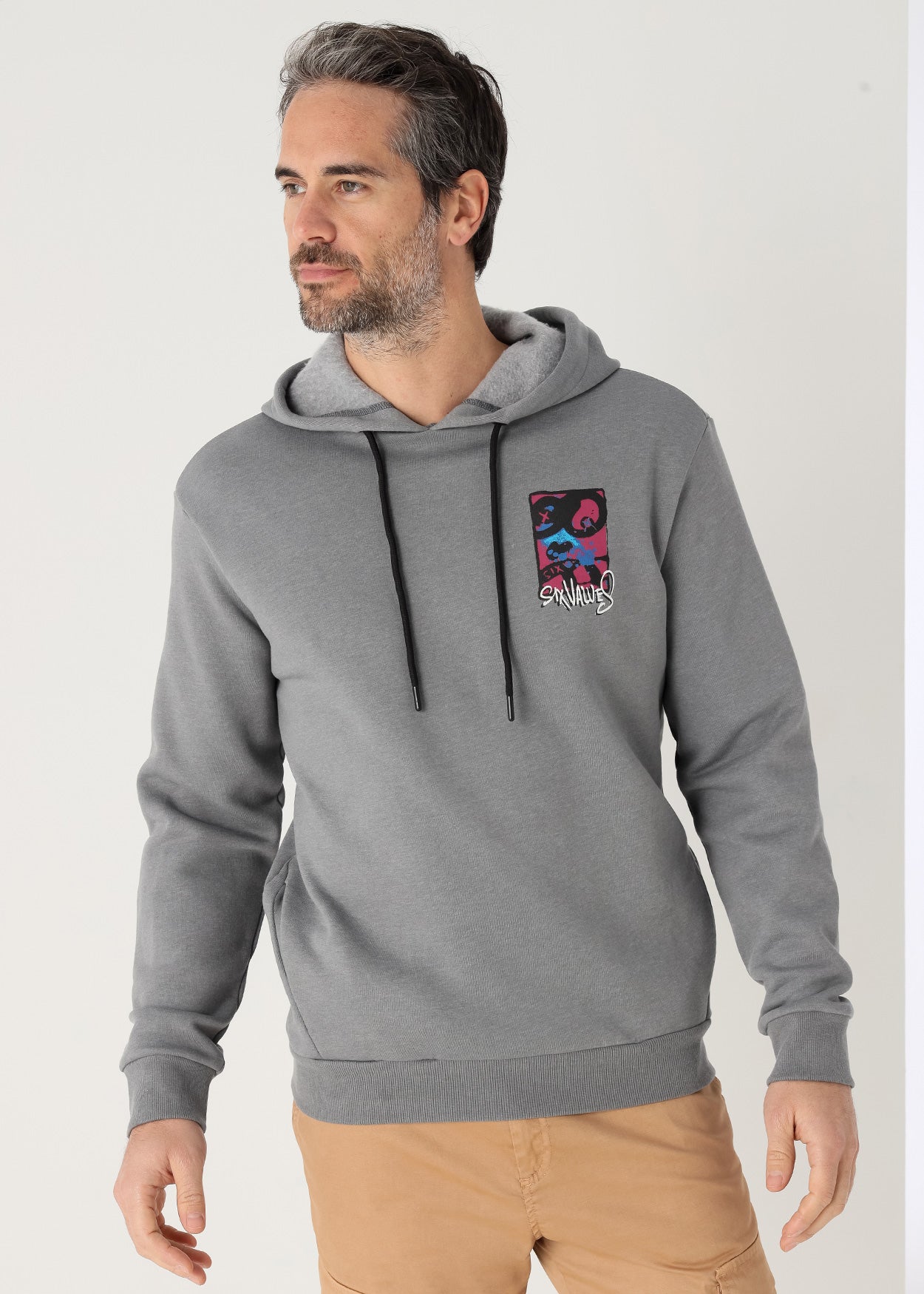 Sudadera Capucha Bolsillos Diagonal Six Valves 560741426395