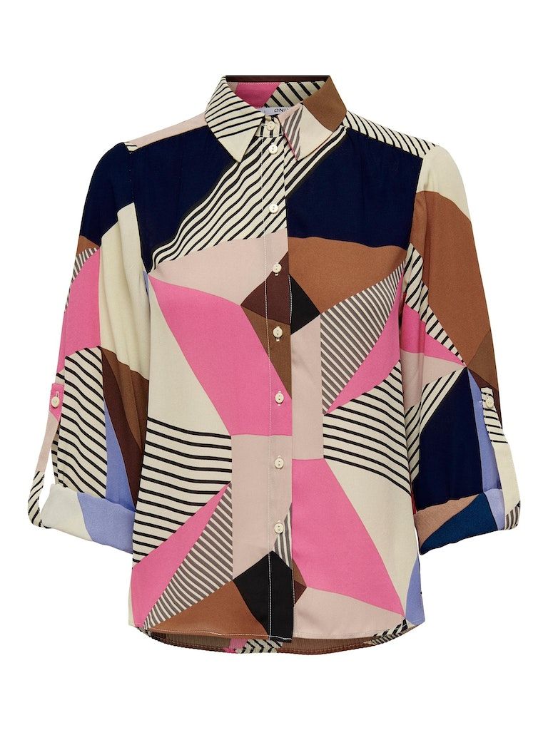 Onlsimone Life L/S Plisse Shirt PtmConfetti Poetic graphic