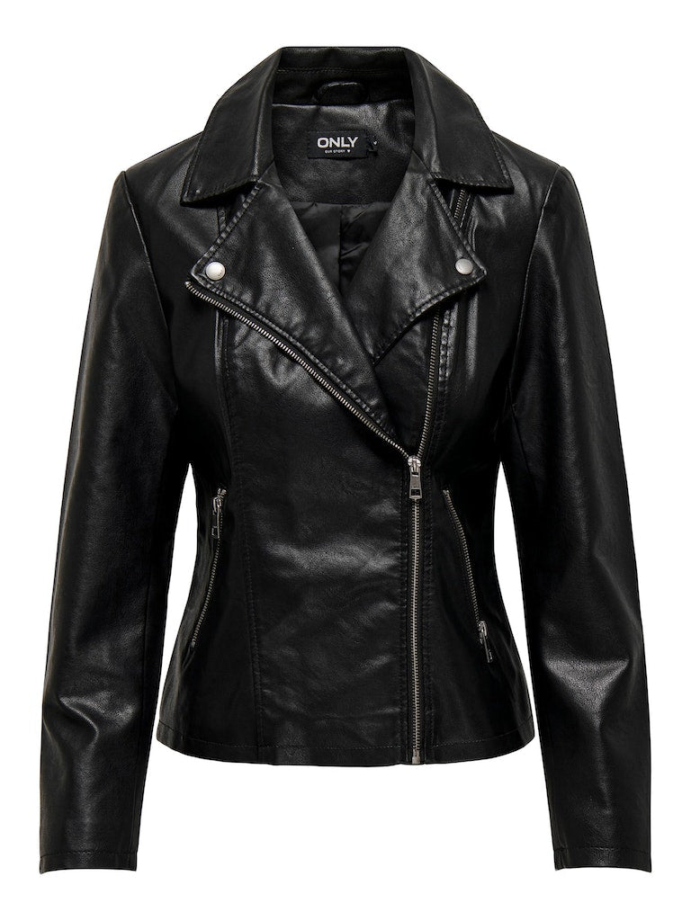 Onlnewmelisa Faux Leather Biker Cc OtwBlack
