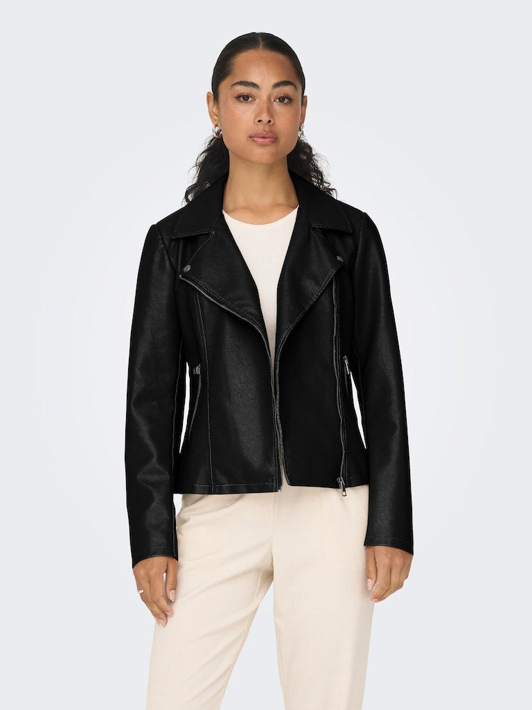 Onlnewmelisa Faux Leather Biker Cc OtwBlack