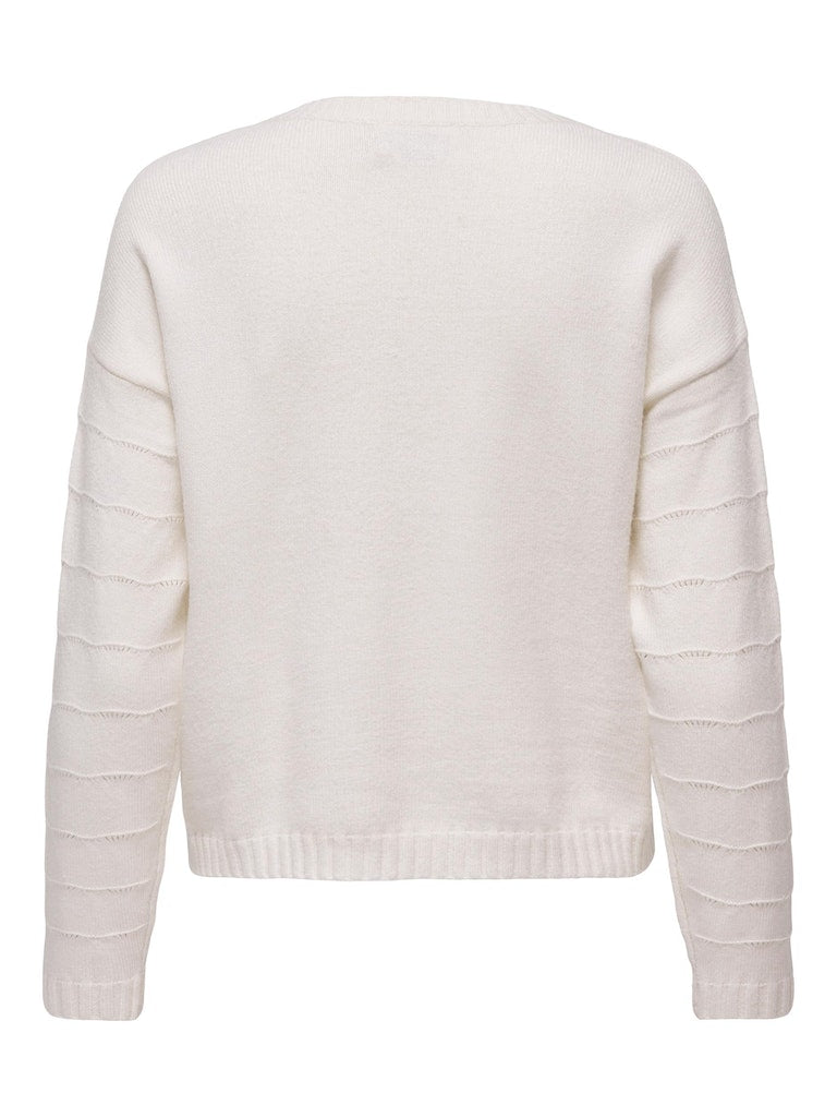 Onlkatia Ls Struct O-Neck Cc KntWhitecap Gray Melange