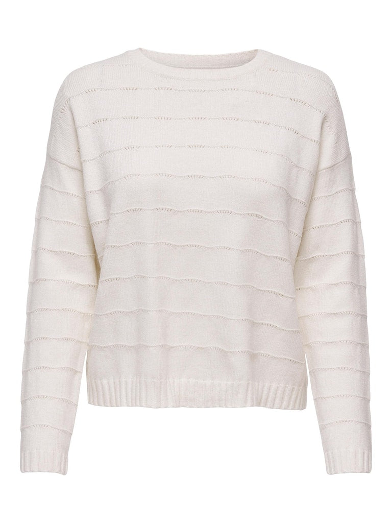 Onlkatia Ls Struct O-Neck Cc KntWhitecap Gray Melange