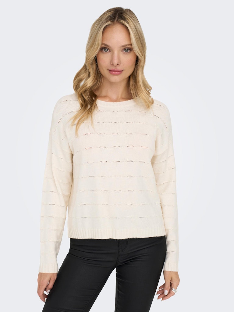 Onlkatia Ls Struct O-Neck Cc KntWhitecap Gray Melange