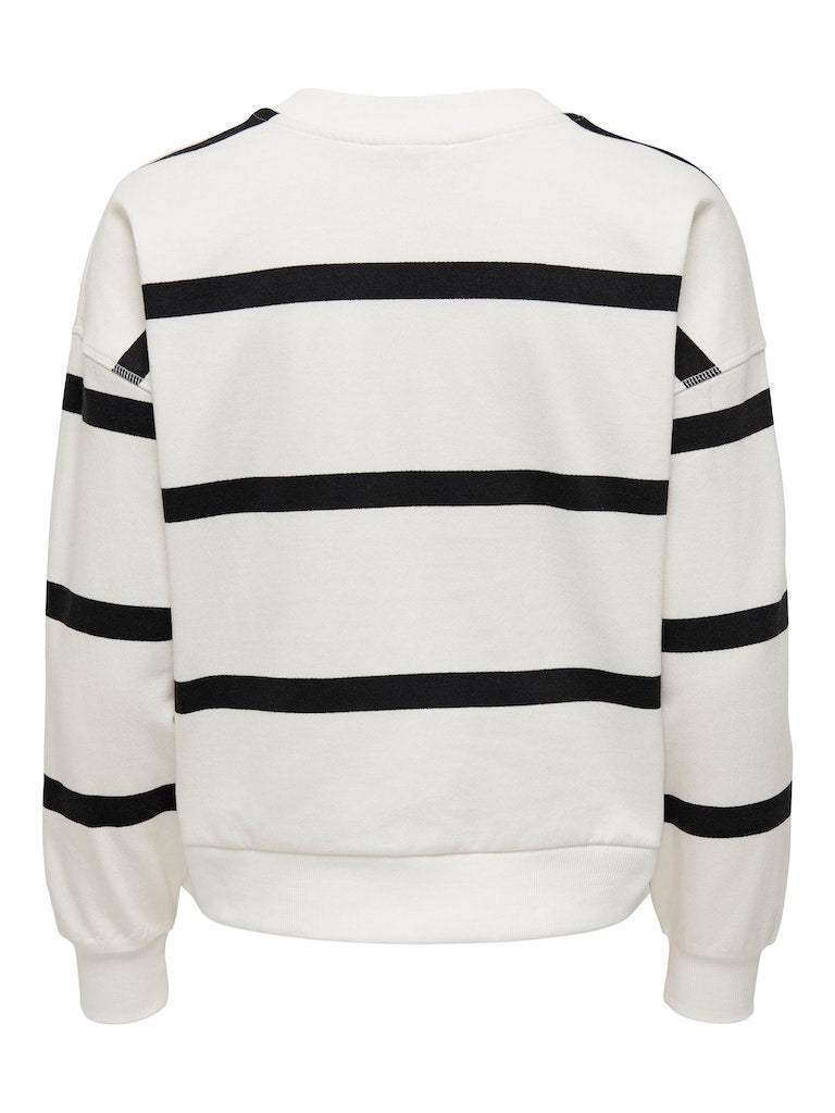 Onlserena L/S Stripe O-Neck SwtCloud Dancer Black