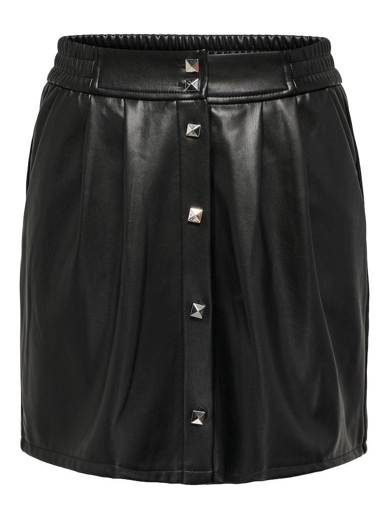 Onlblake Hw Faux Lea Short Skirt PntBlack