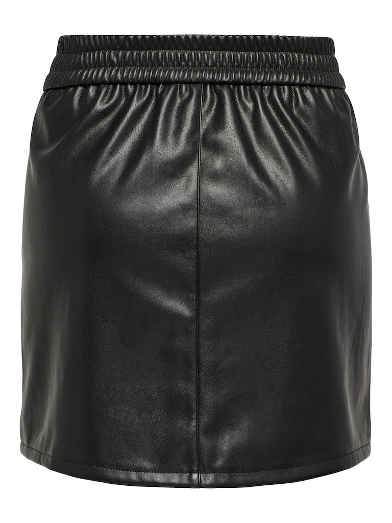 Onlblake Hw Faux Lea Short Skirt PntBlack