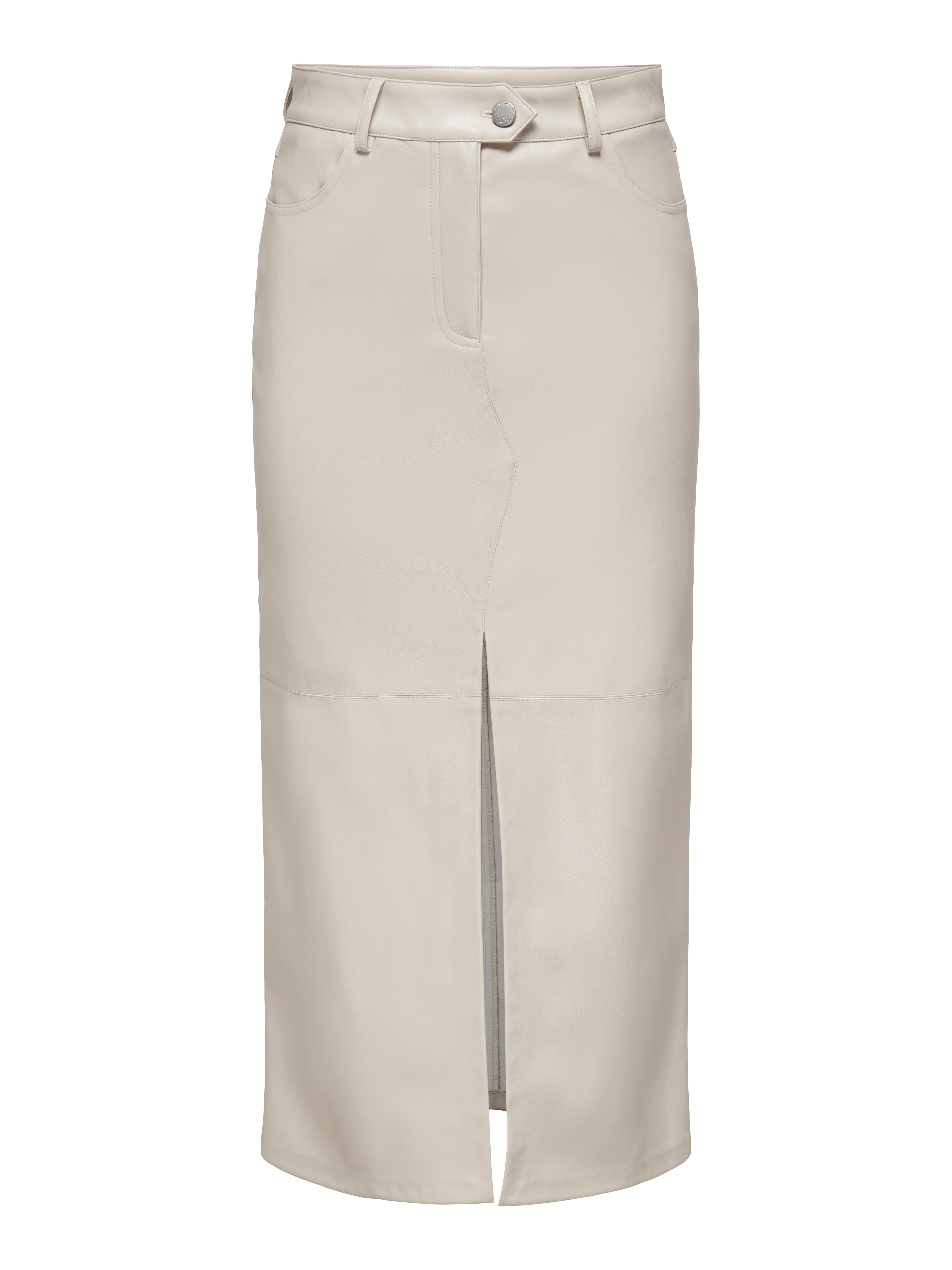 Long Skirt ONLY Onlrima Faux Leather Long Skirt Otw 15330030 Pumice Stone