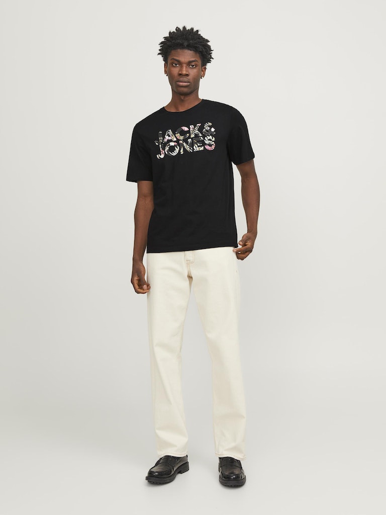 Camiseta 12250683 Jjejeff Corp Logo Tee Ss O-Neck Sn Carbon Flower de Jack & Jones