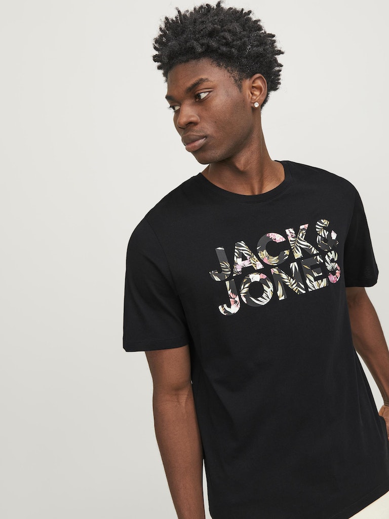 Camiseta 12250683 Jjejeff Corp Logo Tee Ss O-Neck Sn Carbon Flower de Jack & Jones