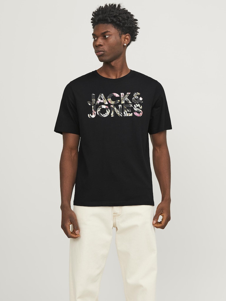Camiseta 12250683 Jjejeff Corp Logo Tee Ss O-Neck Sn Carbon Flower de Jack & Jones