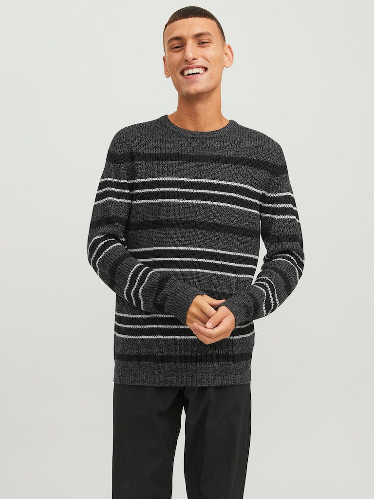 Jcotwist Striped Knit Crew NeckBlack High-Rise & Black