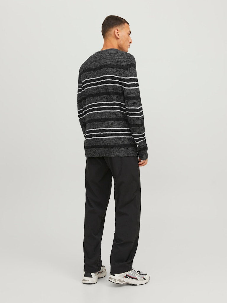 Jcotwist Striped Knit Crew NeckBlack High-Rise & Black