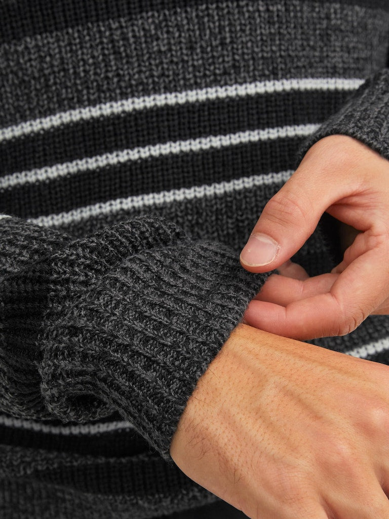 Jcotwist Striped Knit Crew NeckBlack High-Rise & Black