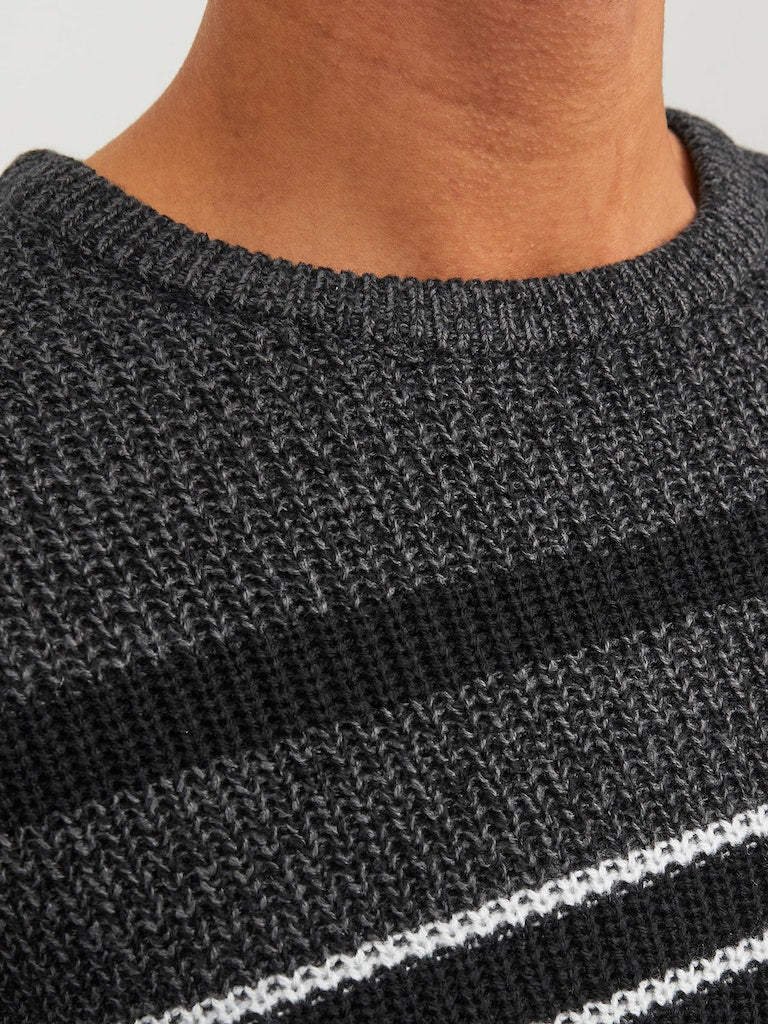 Jcotwist Striped Knit Crew NeckBlack High-Rise & Black