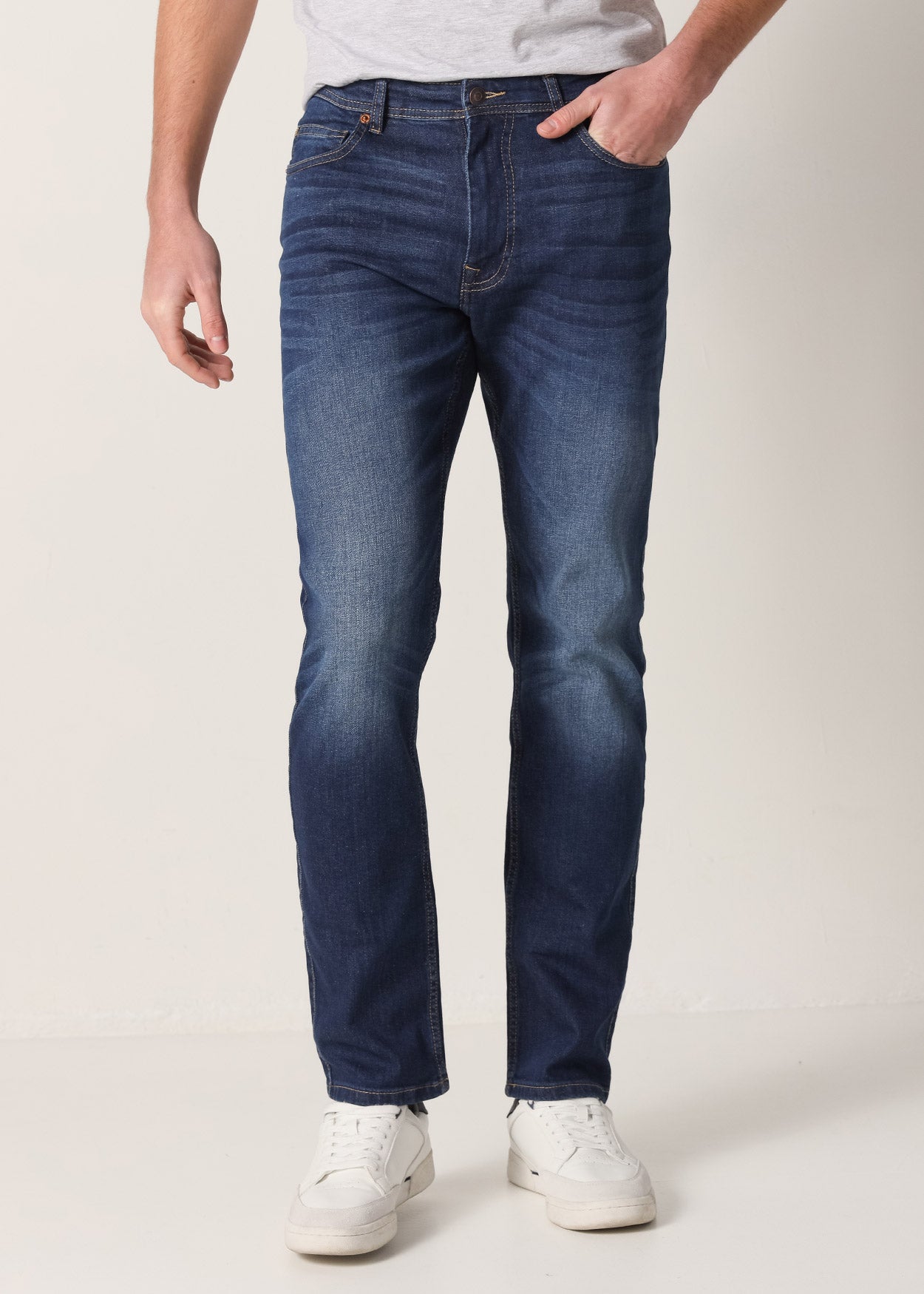 Jeans Cintura Media Regular Tiro Medio   Medium Dark Blue  965