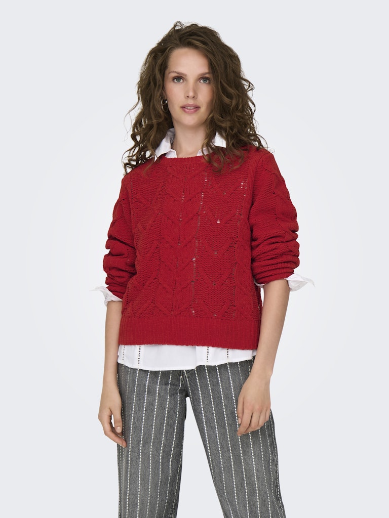 JDY Jdyjosia Fay L/S Cable Pullover Knt 15330720 Lava Falls
