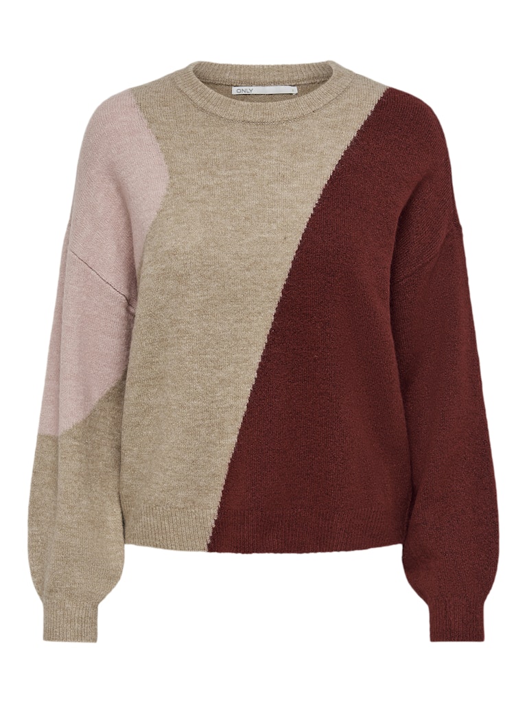 Pullover ONLY Onlsilja L/S Block Pullover Ex Knt 15231372 Tannin W. ROSE SMOKE/MERLOT