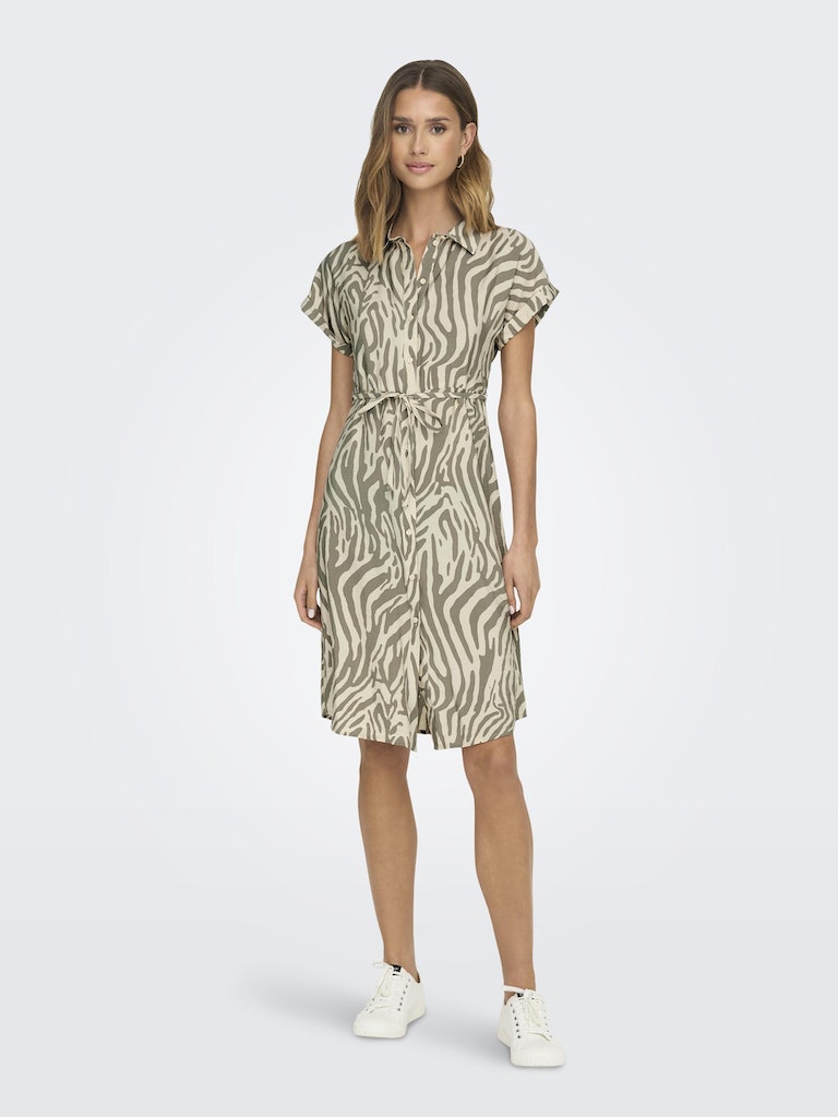Jdycamille S/S Shirt Dress Wvn Tapioca Mermaid Zebra jdy