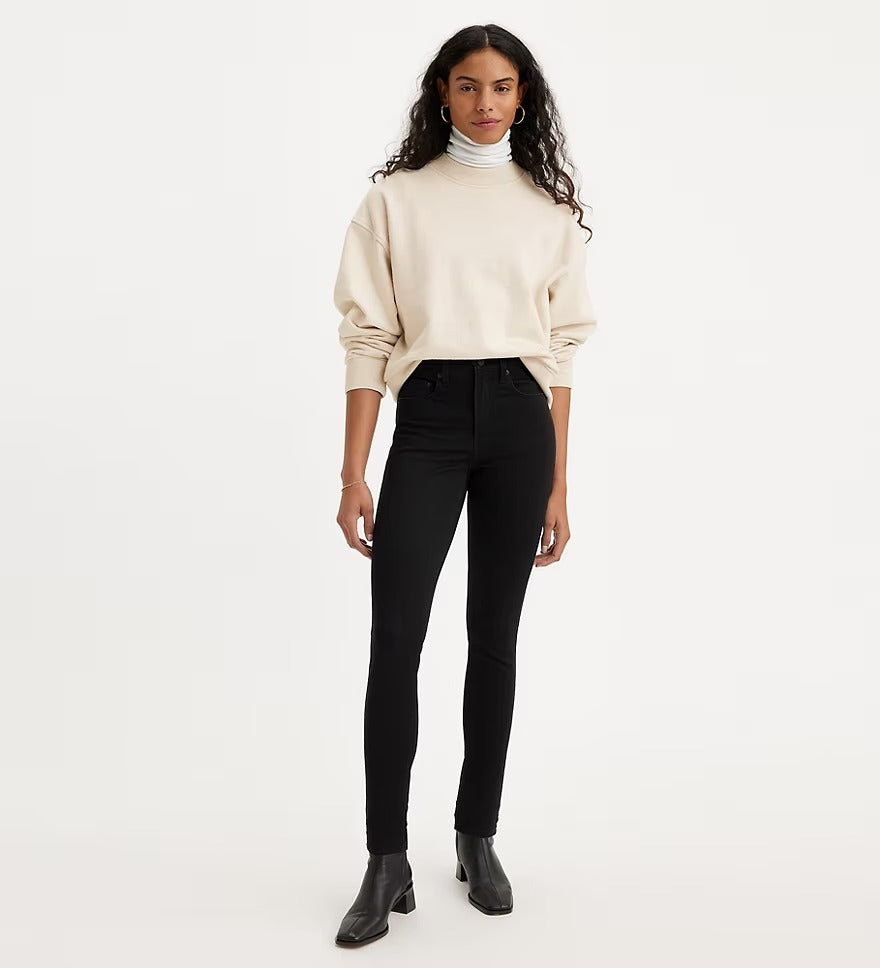 721 HIGH RISE SKINNY LONG SHOT Black