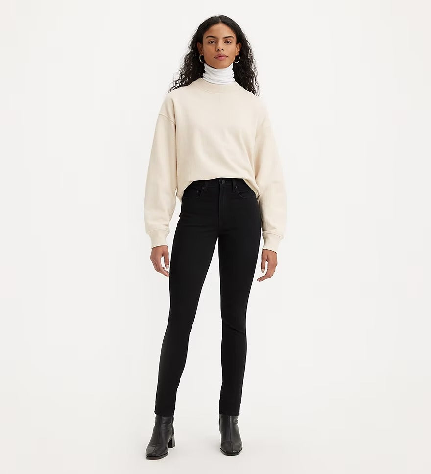 721 HIGH RISE SKINNY LONG SHOT Black