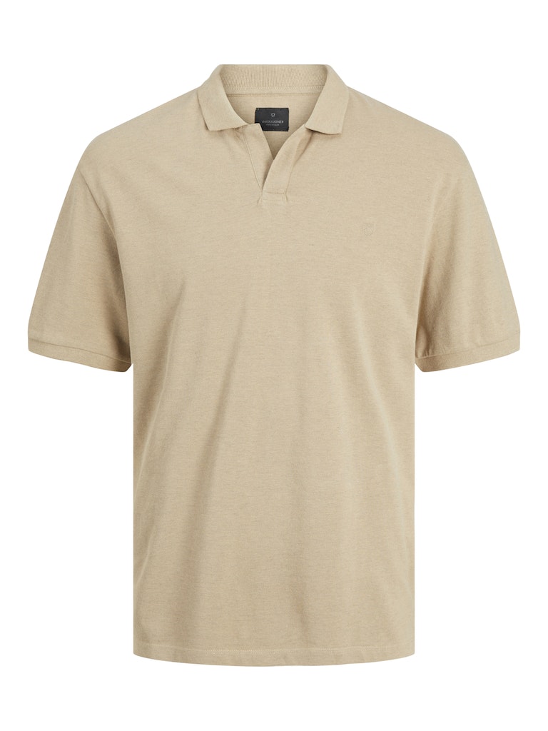 Jprbladon Ss Polo 12260014 V-Neck Ecru Melange de Jack & Jones