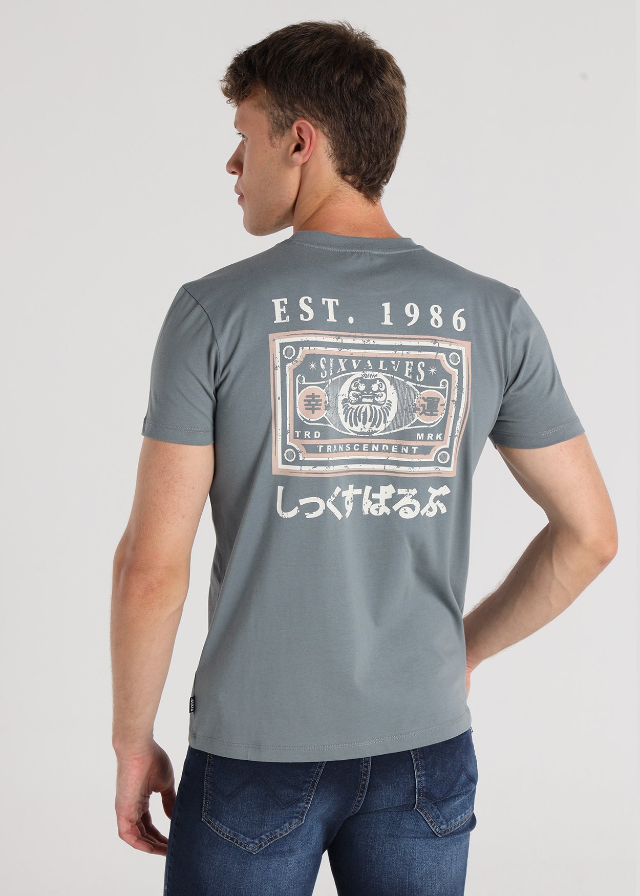 Camiseta Manga Corta Grafica Leon Japan Six Valves 551401507365