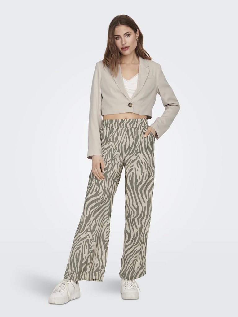 Jdycamille 15286473 Mw Wide Pant Wvn Tapioca Mermaid Zebra