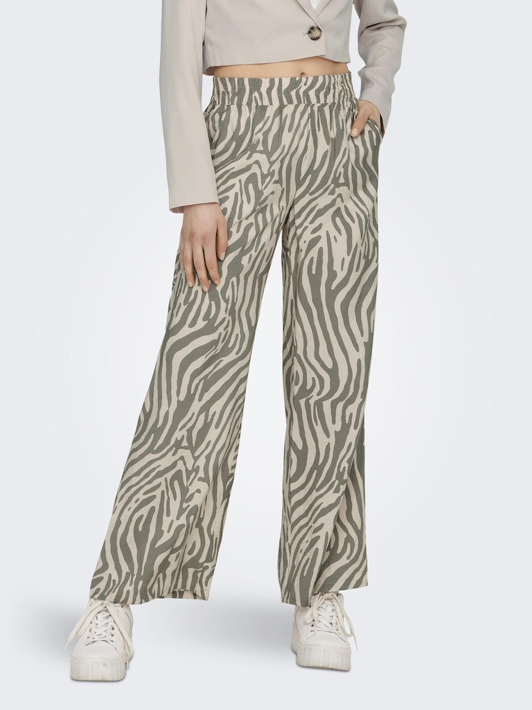 Jdycamille 15286473 Mw Wide Pant Wvn Tapioca Mermaid Zebra