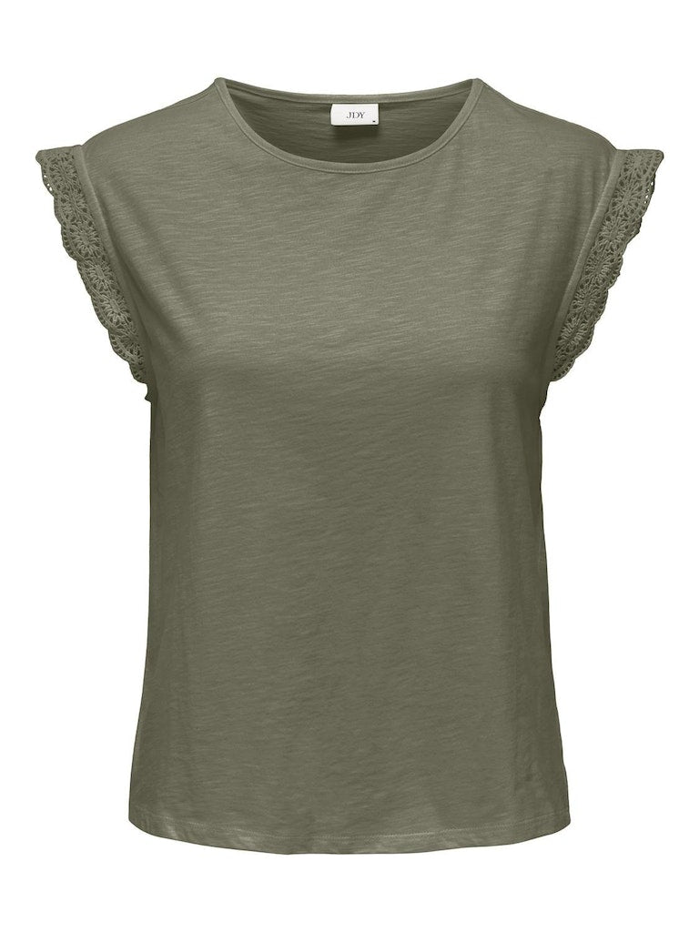 Jdysalva Life S/L Crochet Top15318217  Deep Lichen Green de Jdy