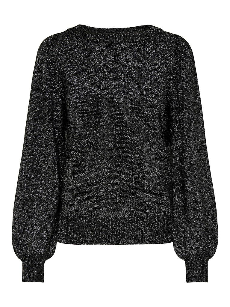 Jdyrue Glitter L/S Boatneck Pullover Knt Black W. Lurex
