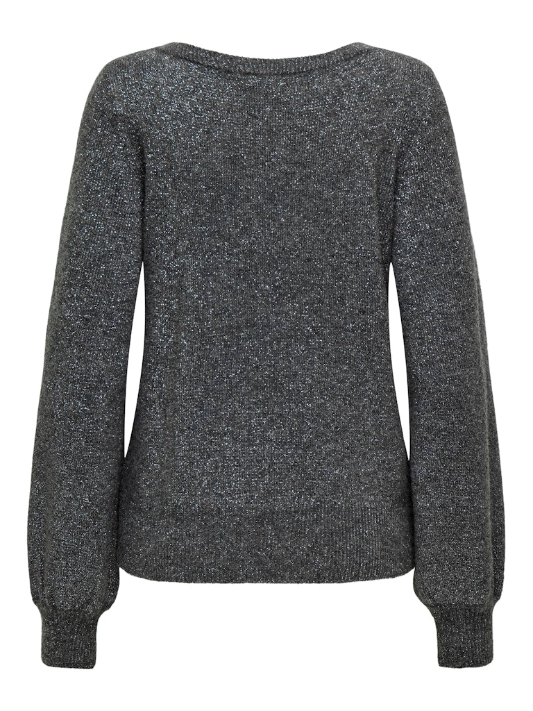 Jdyrue Glitter L/S Boatneck Pullover Knt Dark 15330648 Grey Melange W. Lurex